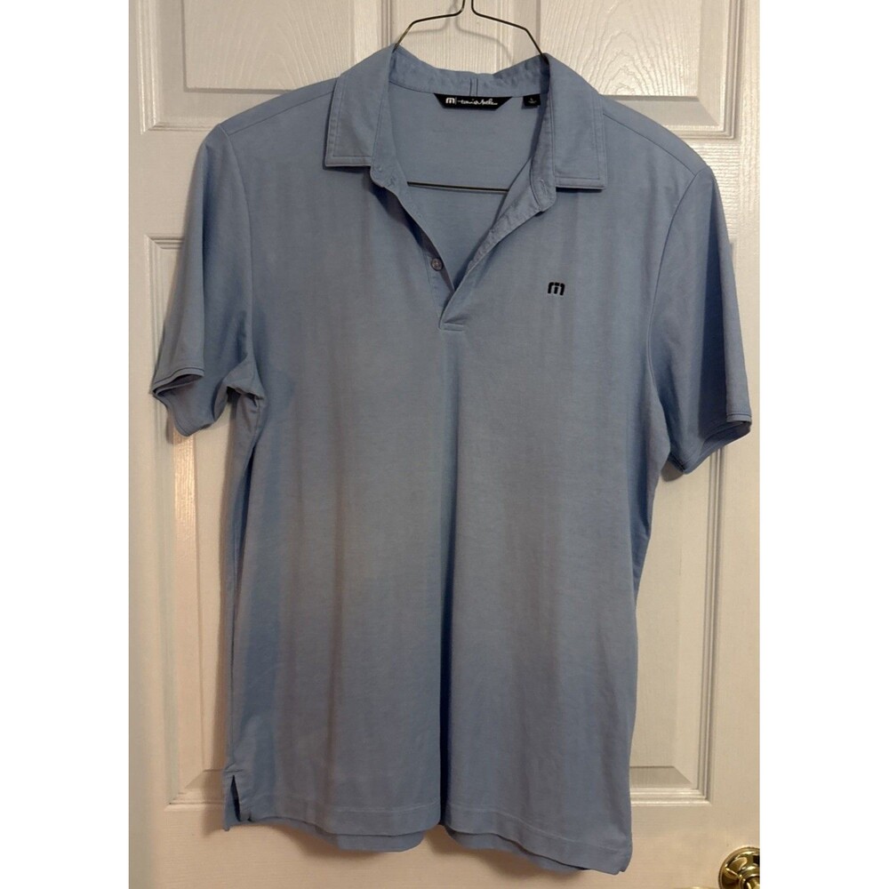 Travis Matthew Men's Blue Short Sleeve Golfing Preppy Sports Polo Shirt,Sz Large